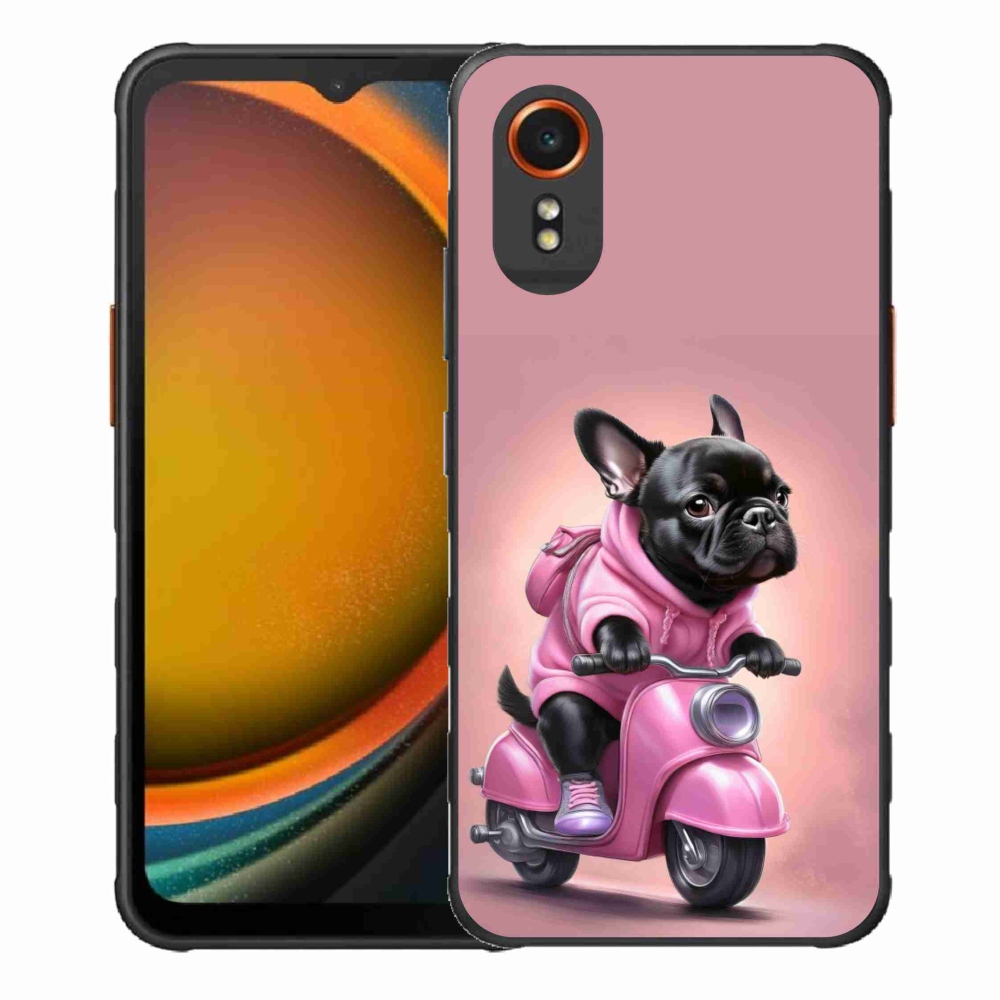 Gelový kryt mmCase na Samsung Galaxy Xcover 7 - francouzský buldoček na skútru