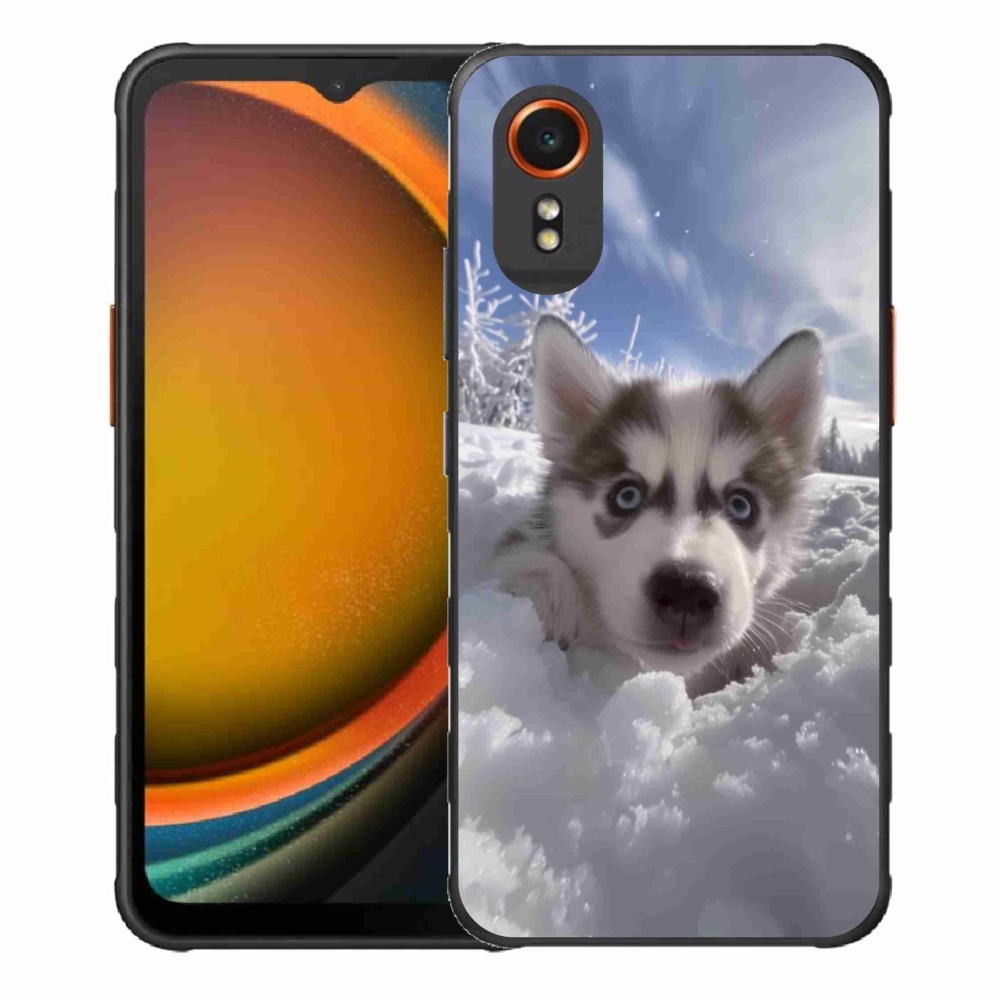Gelový kryt mmCase na Samsung Galaxy Xcover 7 - husky ve sněhu