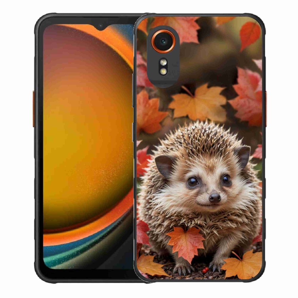 Gelový kryt mmCase na Samsung Galaxy Xcover 7 - ježek v listí