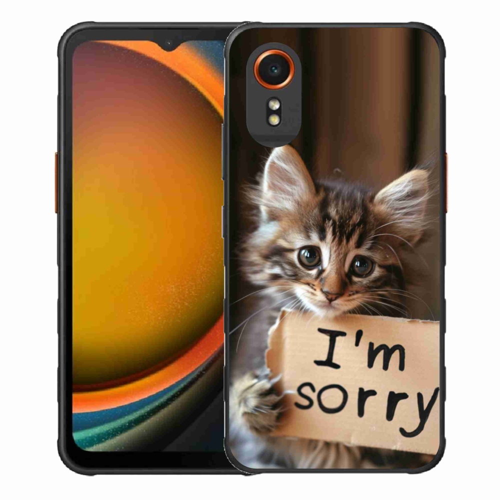 Gelový kryt mmCase na Samsung Galaxy Xcover 7 - kočíčí omluva