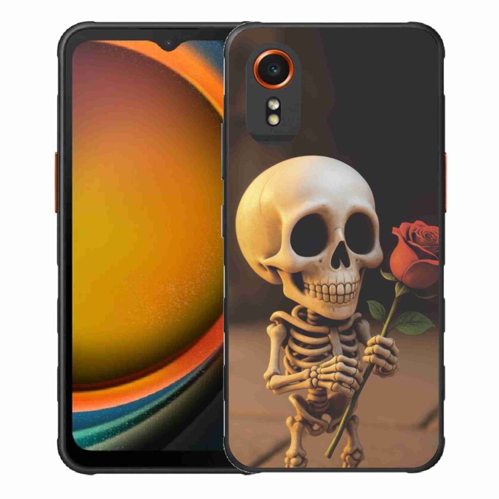 Gelový kryt mmCase na Samsung Galaxy Xcover 7 - kostlivec s růží