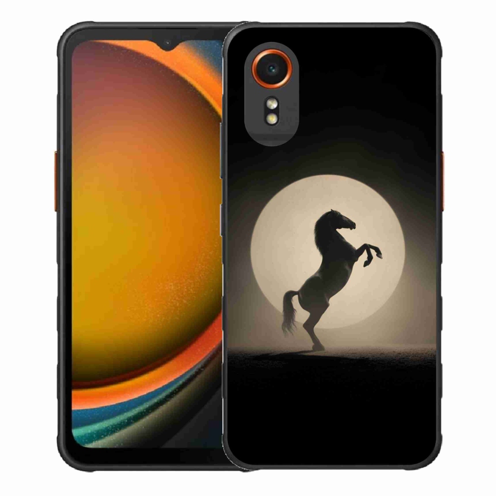 Gelový kryt mmCase na Samsung Galaxy Xcover 7 - kůň v siluetě