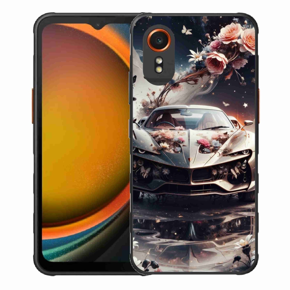 Gelový kryt mmCase na Samsung Galaxy Xcover 7 - květinový sportovní vůz