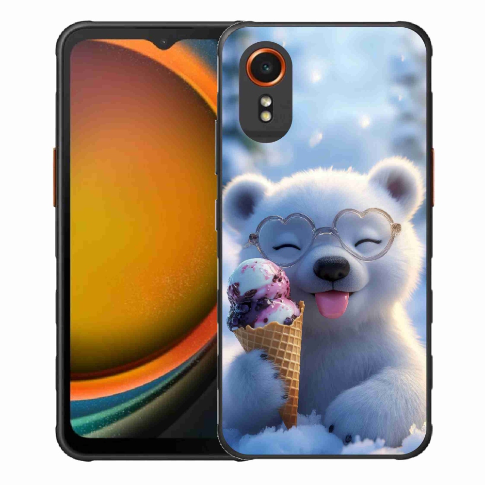 Gelový kryt mmCase na Samsung Galaxy Xcover 7 - medvídek se zmrzlinou