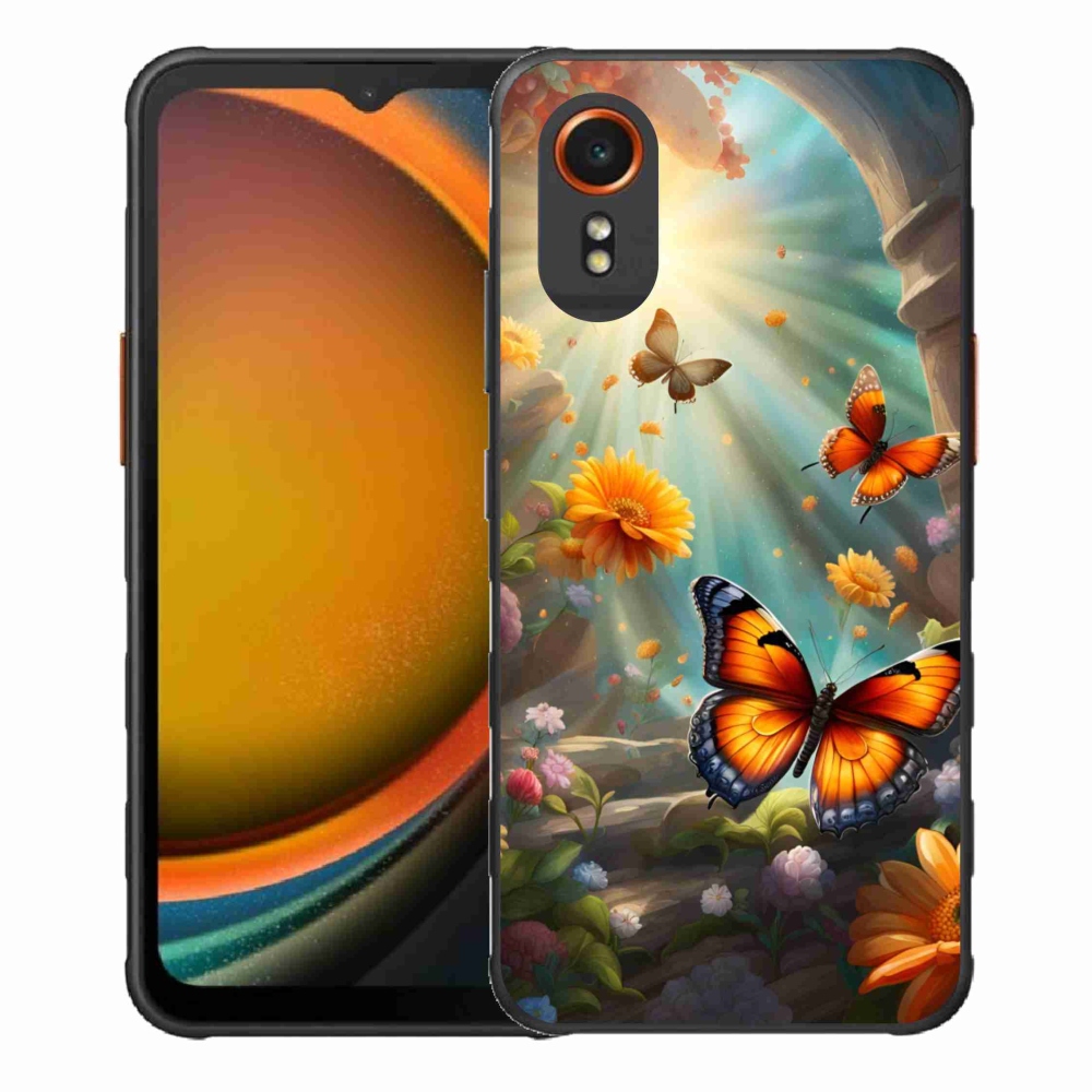 Gelový kryt mmCase na Samsung Galaxy Xcover 7 - motýlí zahrada 2