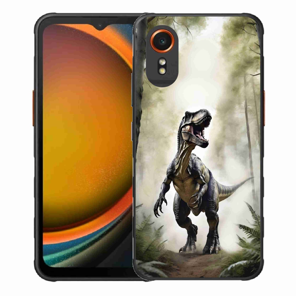 Gelový kryt mmCase na Samsung Galaxy Xcover 7 - naštvaný T-Rex