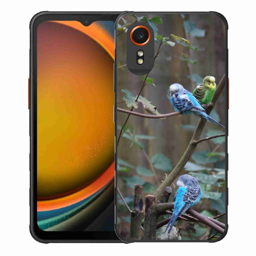 Gelový kryt mmCase na Samsung Galaxy Xcover 7 - papoušci na větvi
