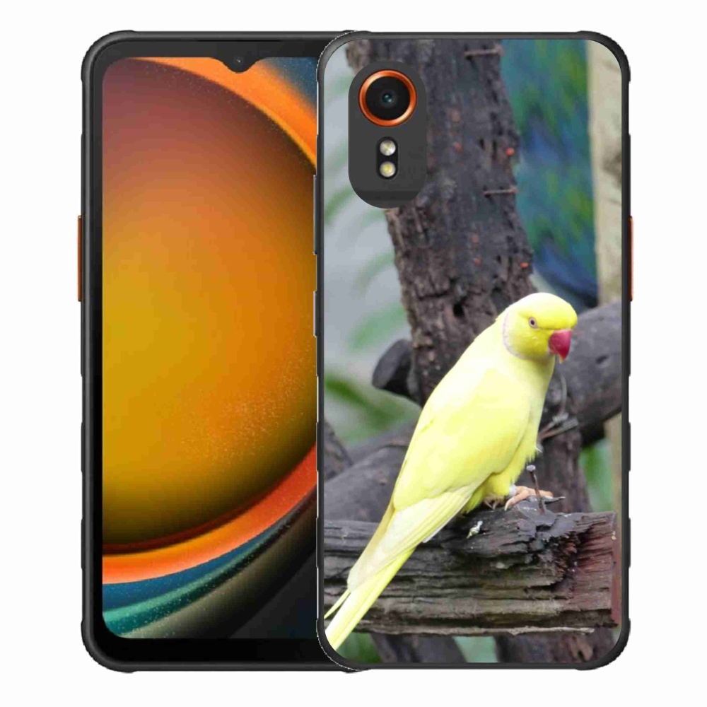 Gelový kryt mmCase na Samsung Galaxy Xcover 7 - papoušek alexandr žlutý