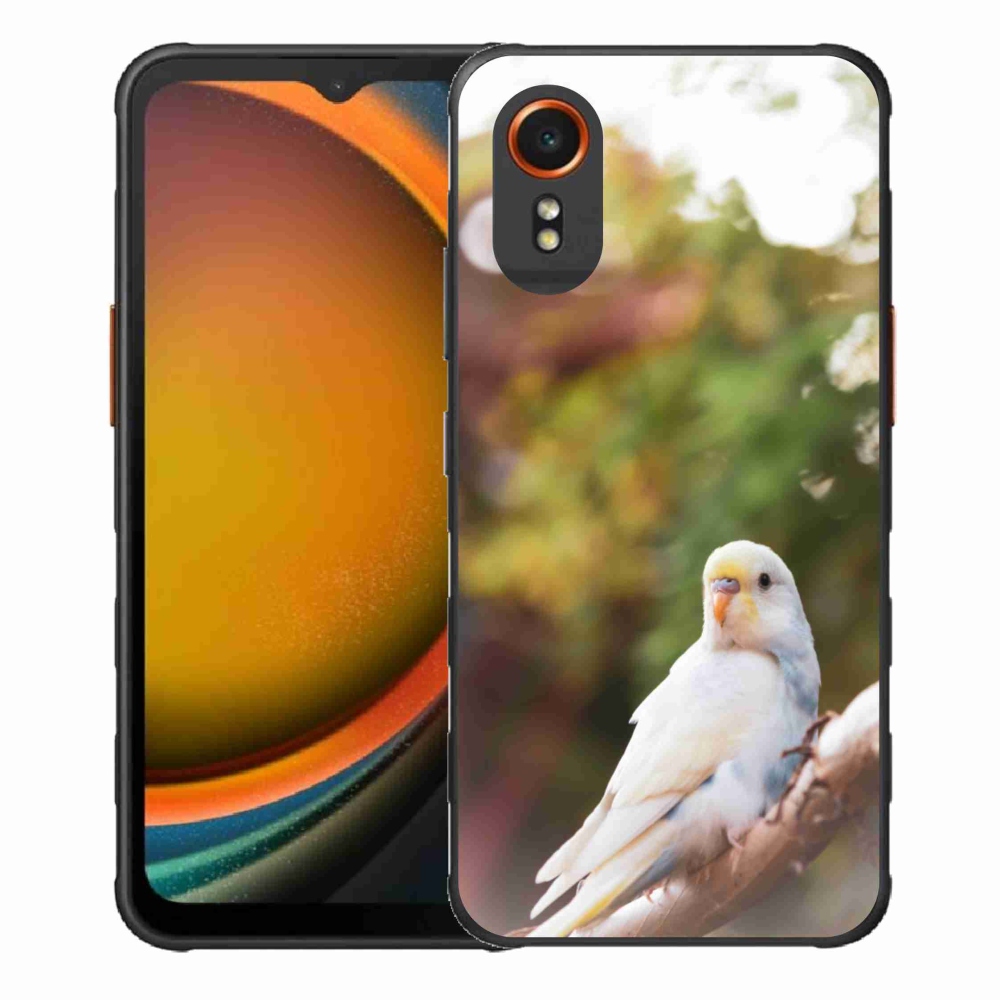 Gelový kryt mmCase na Samsung Galaxy Xcover 7 - papoušek andulka bílá