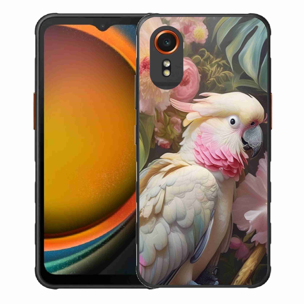 Gelový kryt mmCase na Samsung Galaxy Xcover 7 - papoušek kakadu růžový 2