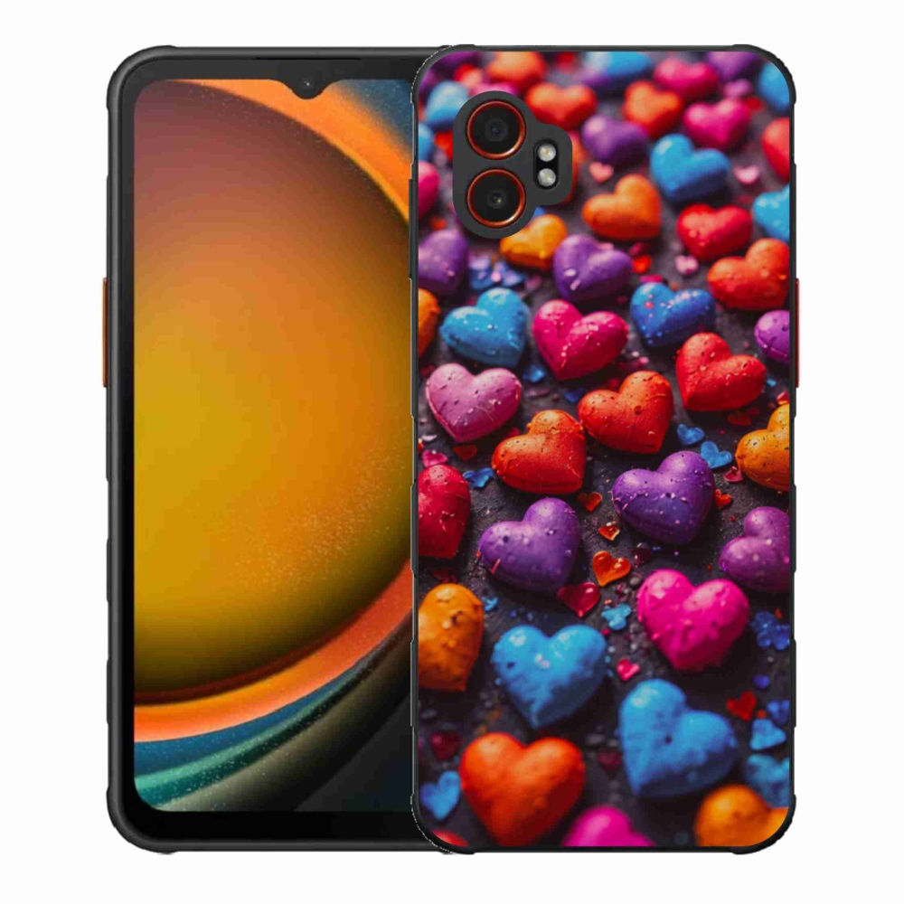 Gelový kryt mmCase na Samsung Galaxy Xcover 7 Pro - barevná srdce