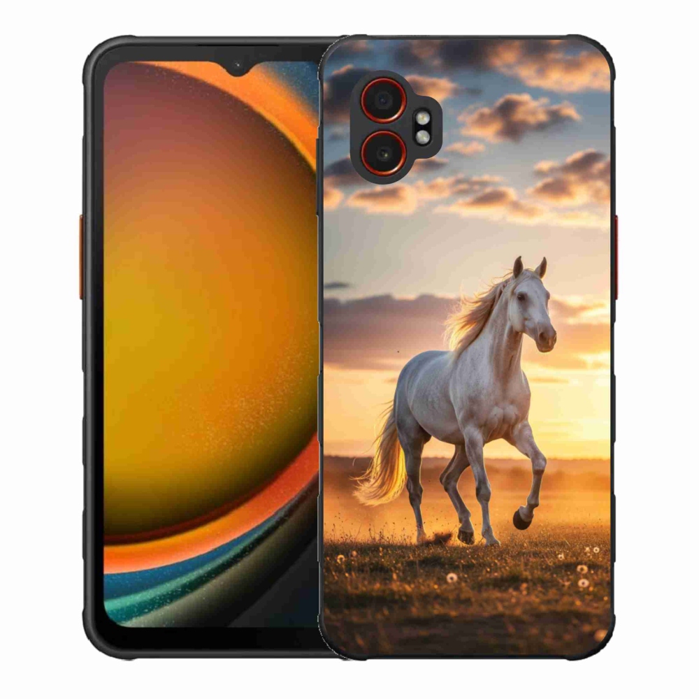 Gelový kryt mmCase na Samsung Galaxy Xcover 7 Pro - běžící bílý kůň 2
