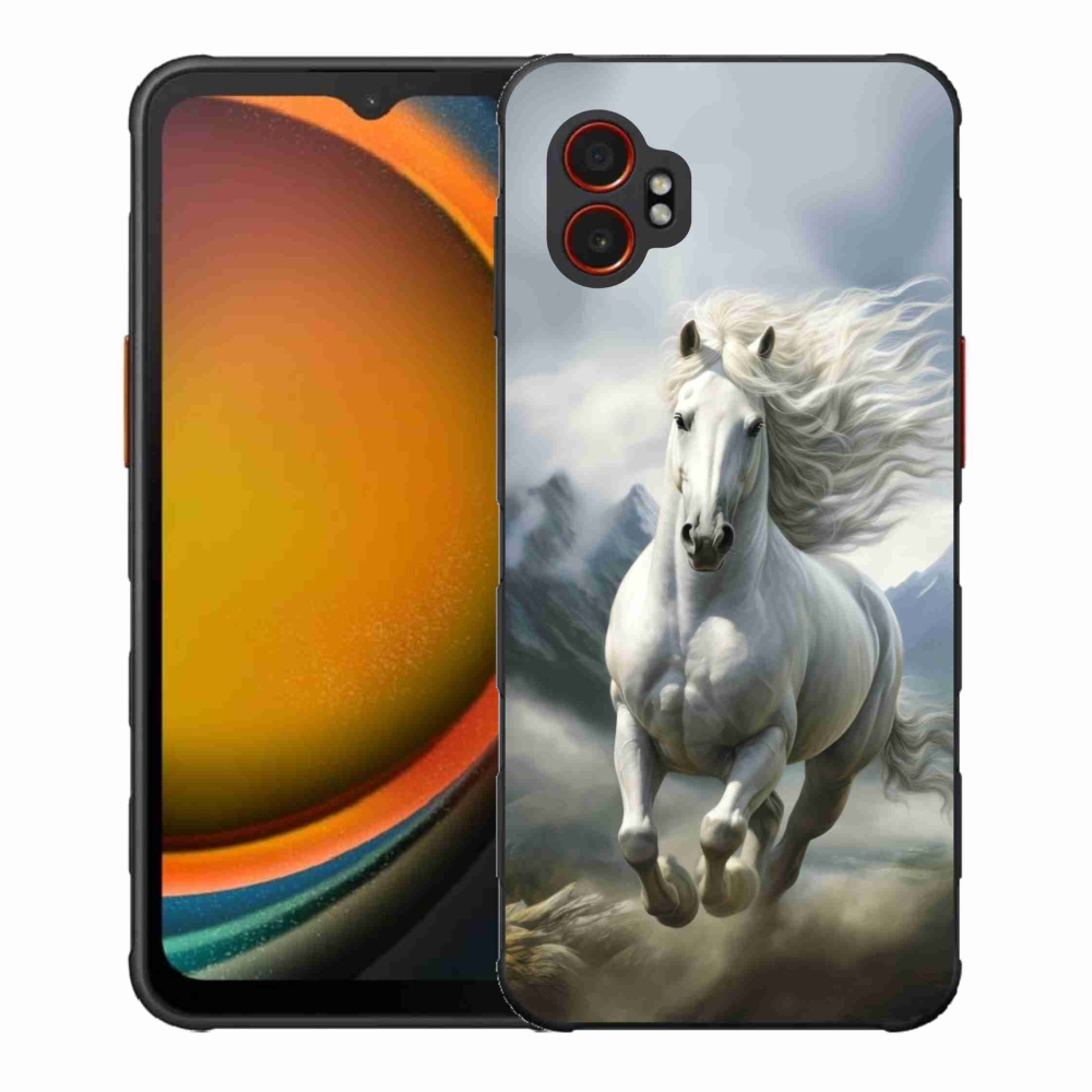 Gelový kryt mmCase na Samsung Galaxy Xcover 7 Pro - běžící bílý kůň 3