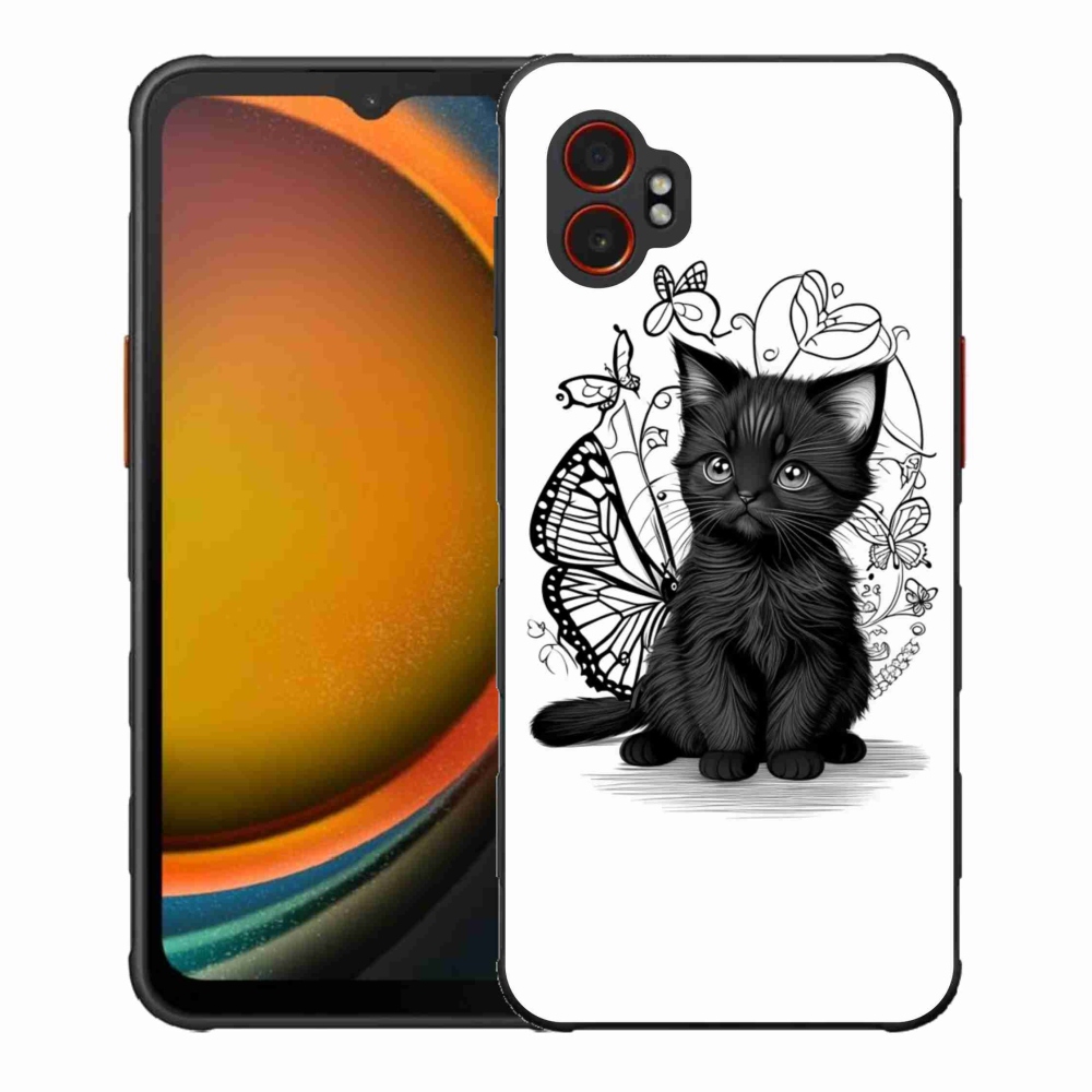 Gelový kryt mmCase na Samsung Galaxy Xcover 7 Pro - černé kotě
