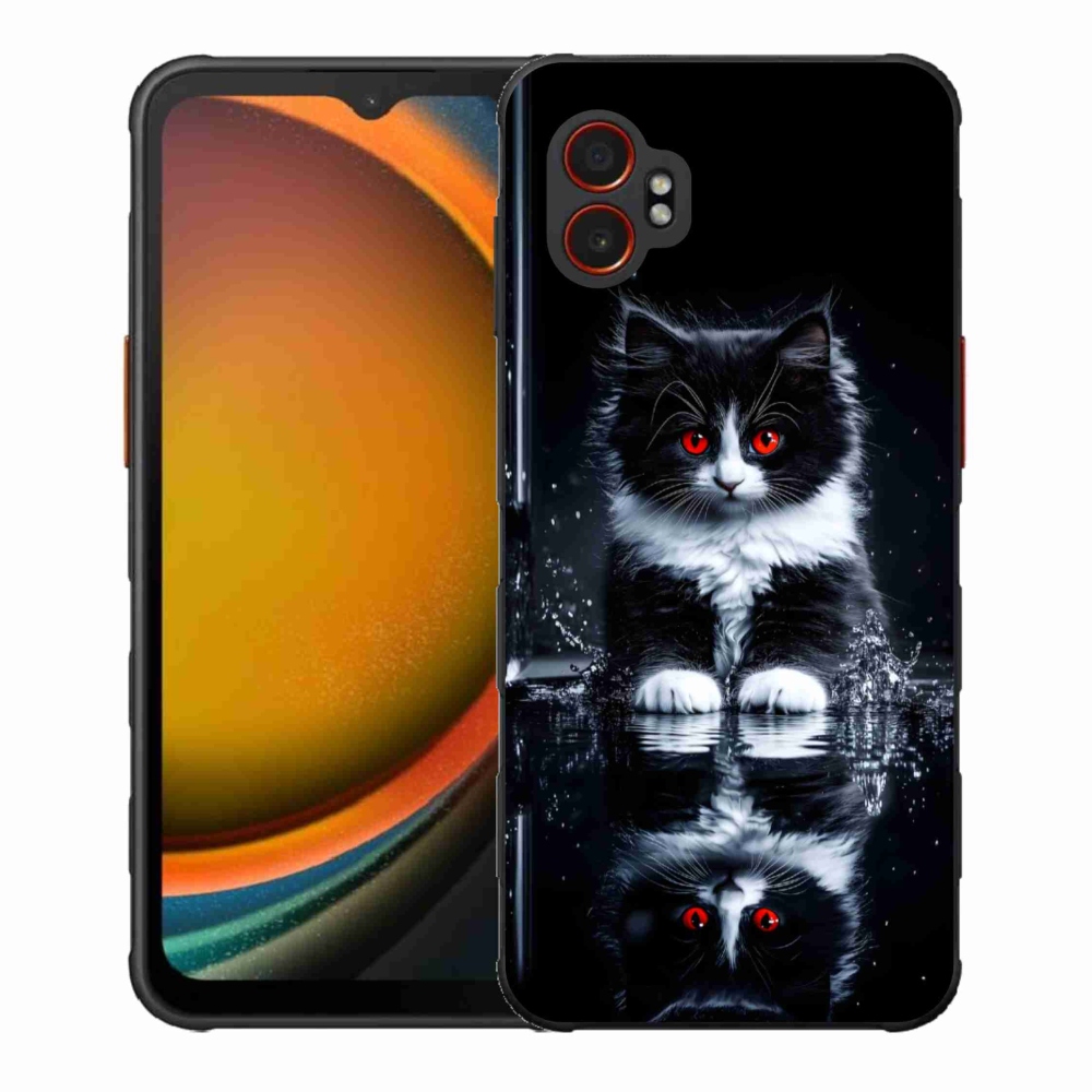 Gelový kryt mmCase na Samsung Galaxy Xcover 7 Pro - černobílé kotě