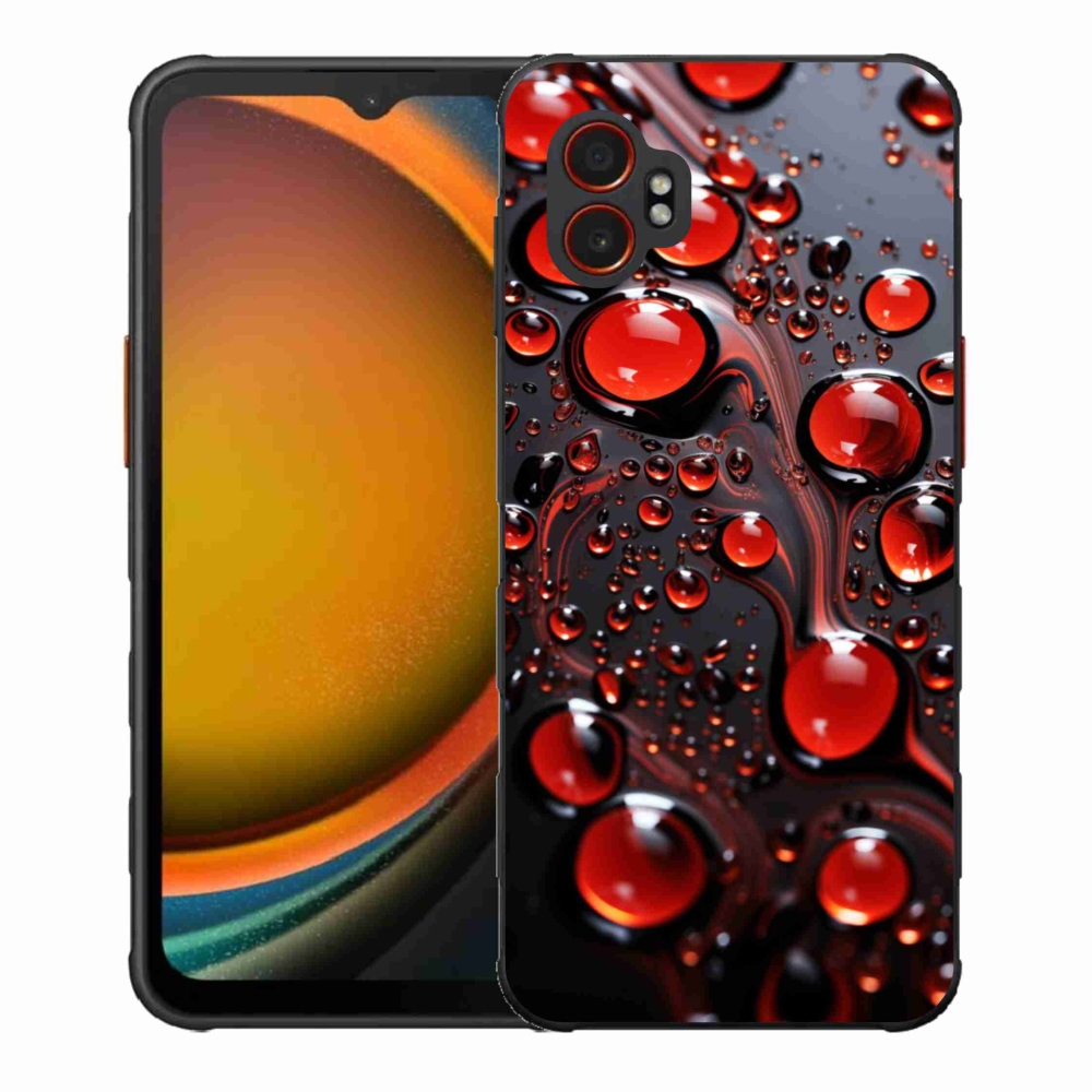 Gelový kryt mmCase na Samsung Galaxy Xcover 7 Pro - červené kapky 2