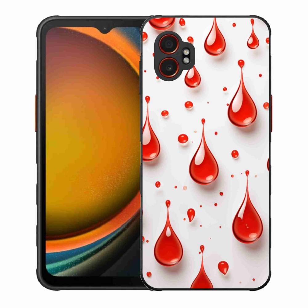 Gelový kryt mmCase na Samsung Galaxy Xcover 7 Pro - červené kapky