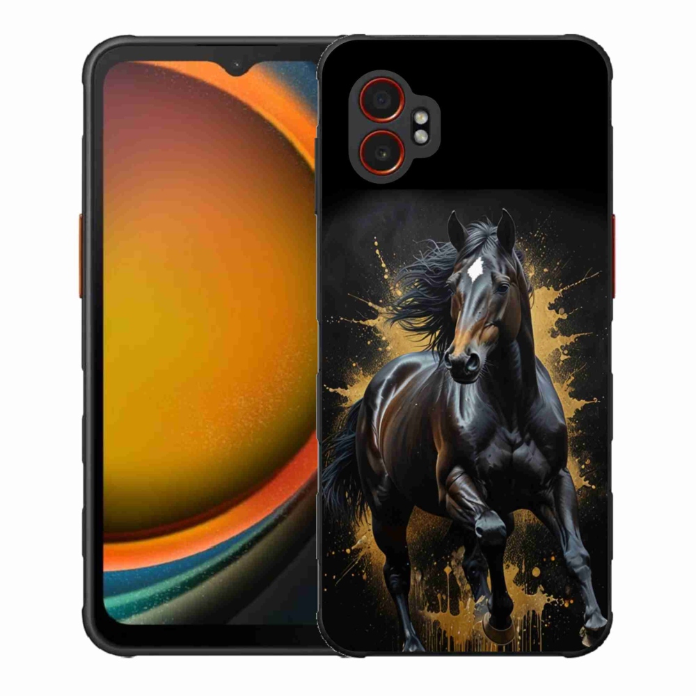 Gelový kryt mmCase na Samsung Galaxy Xcover 7 Pro - elegantní černý hřebec