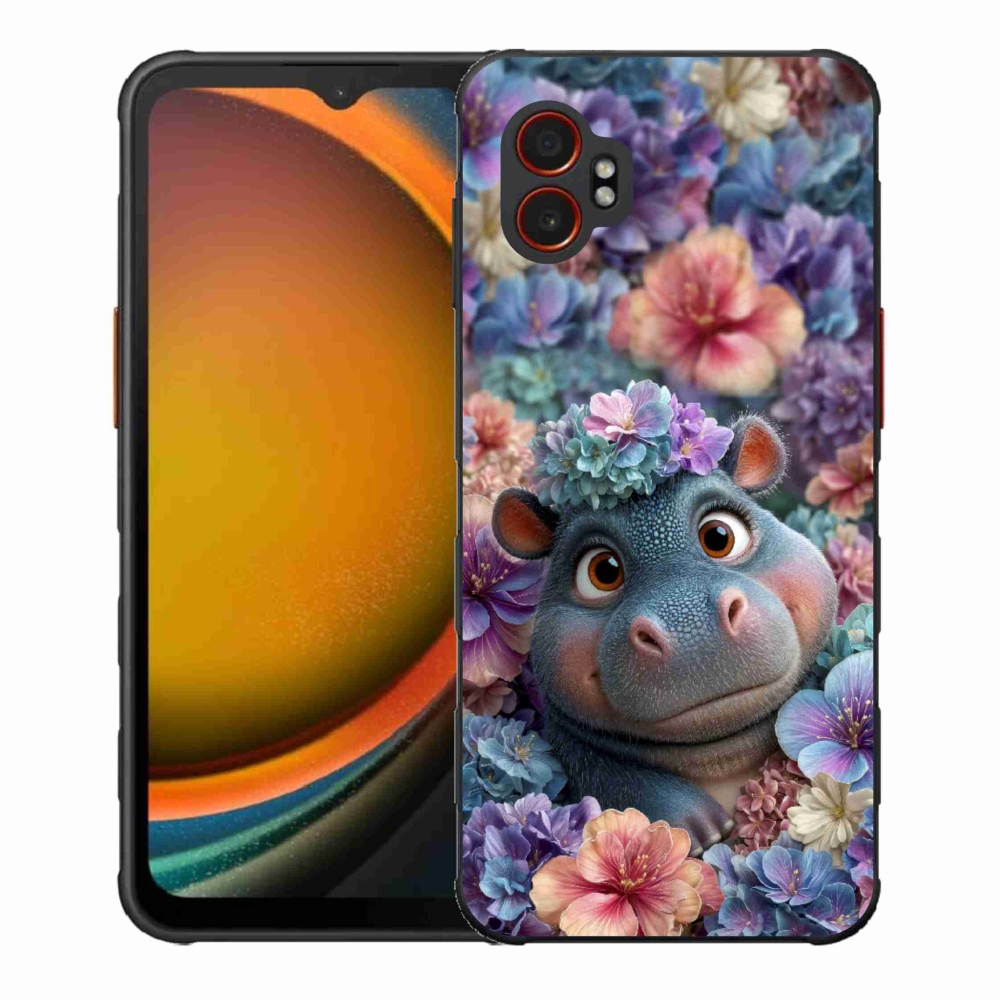 Gelový kryt mmCase na Samsung Galaxy Xcover 7 Pro - hrošík v květinách