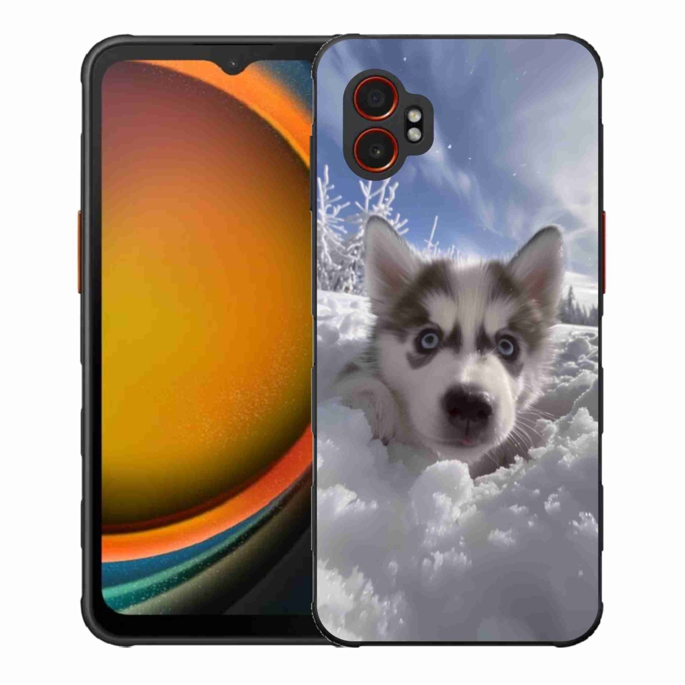 Gelový kryt mmCase na Samsung Galaxy Xcover 7 Pro - husky ve sněhu