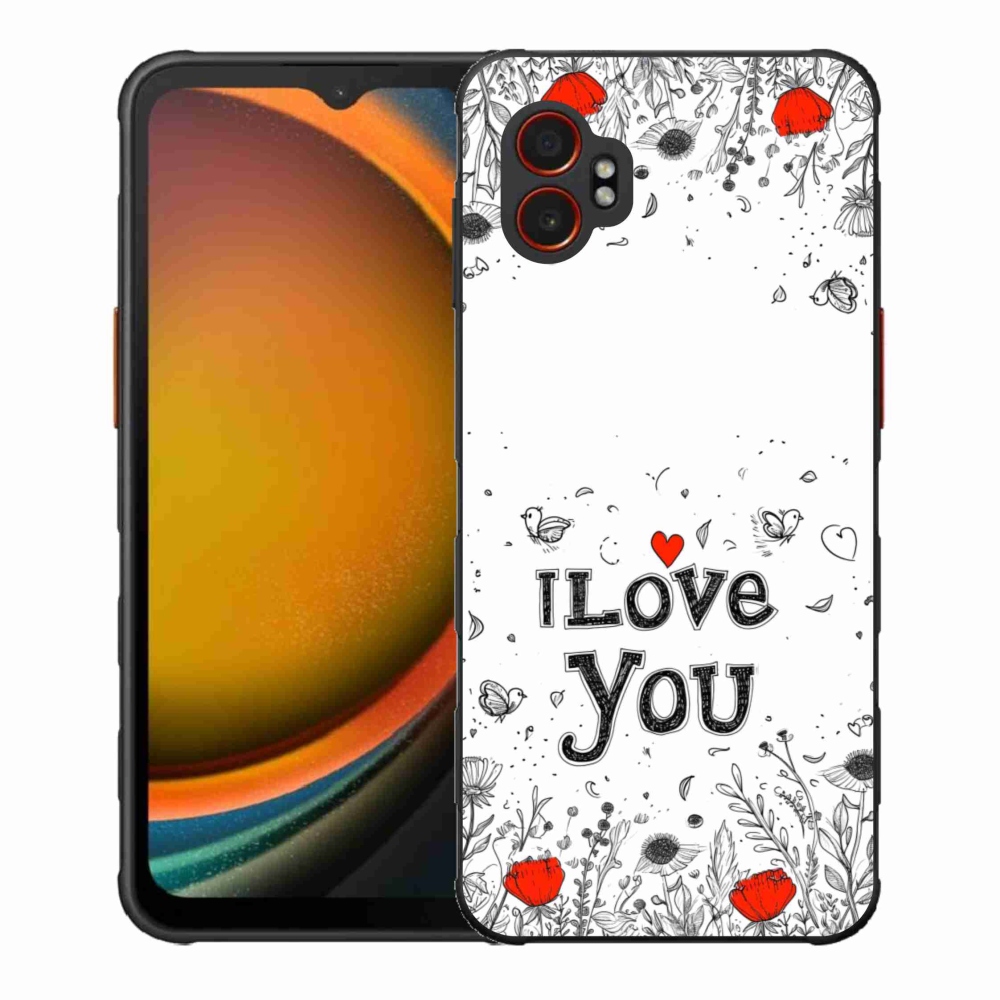 Gelový kryt mmCase na Samsung Galaxy Xcover 7 Pro - I love you bílé pozadí