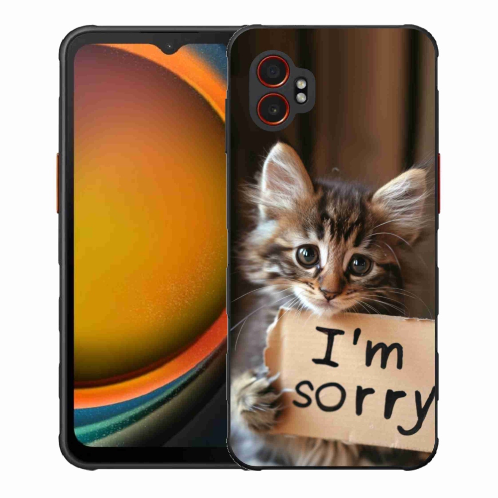 Gelový kryt mmCase na Samsung Galaxy Xcover 7 Pro - kočíčí omluva