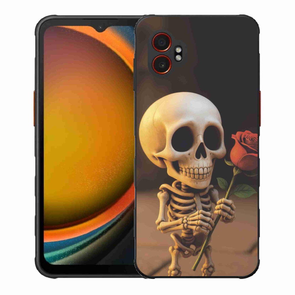 Gelový kryt mmCase na Samsung Galaxy Xcover 7 Pro - kostlivec s růží