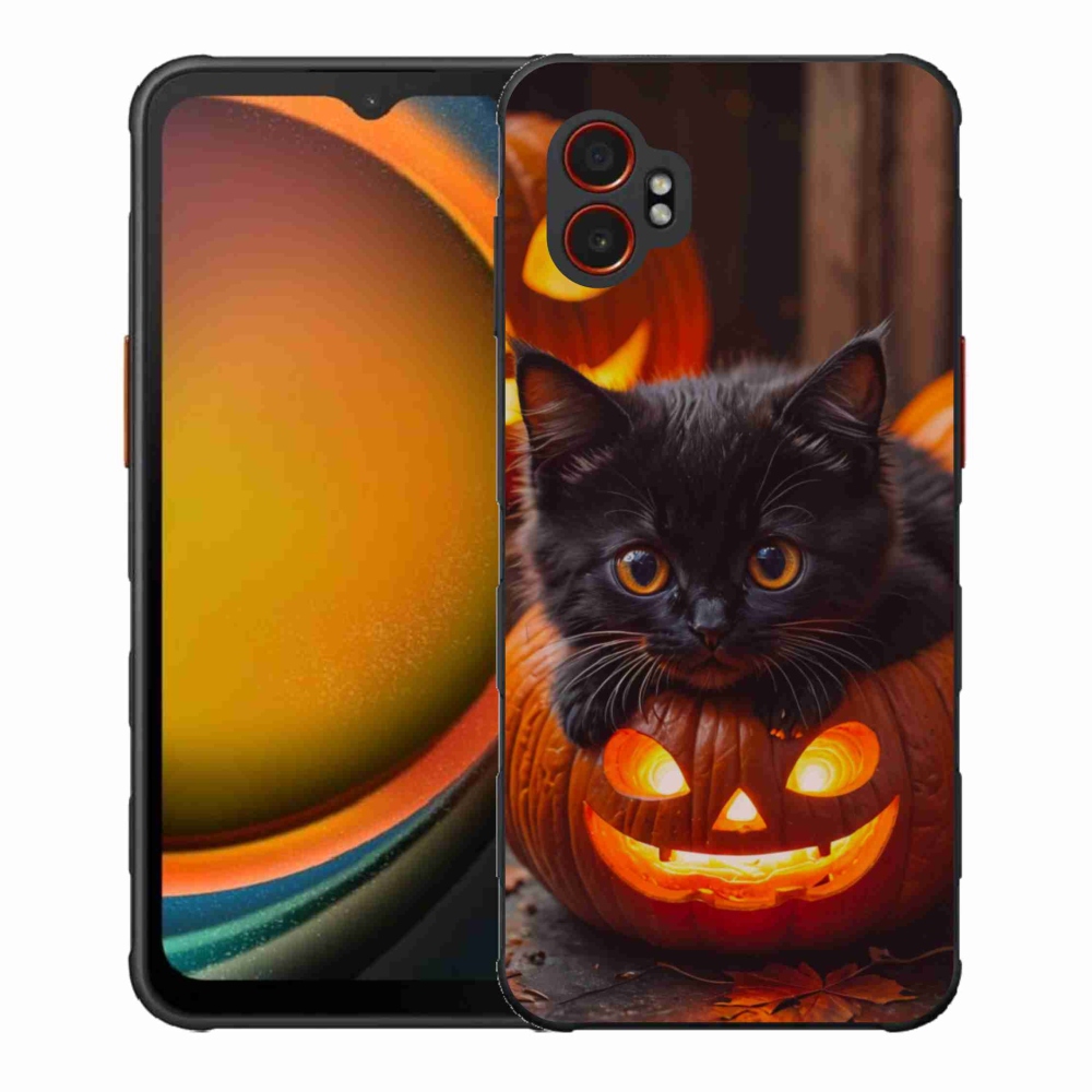 Gelový kryt mmCase na Samsung Galaxy Xcover 7 Pro - kotě a dýně