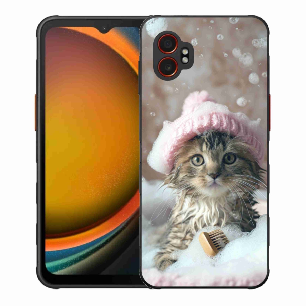 Gelový kryt mmCase na Samsung Galaxy Xcover 7 Pro - kotě a koupel