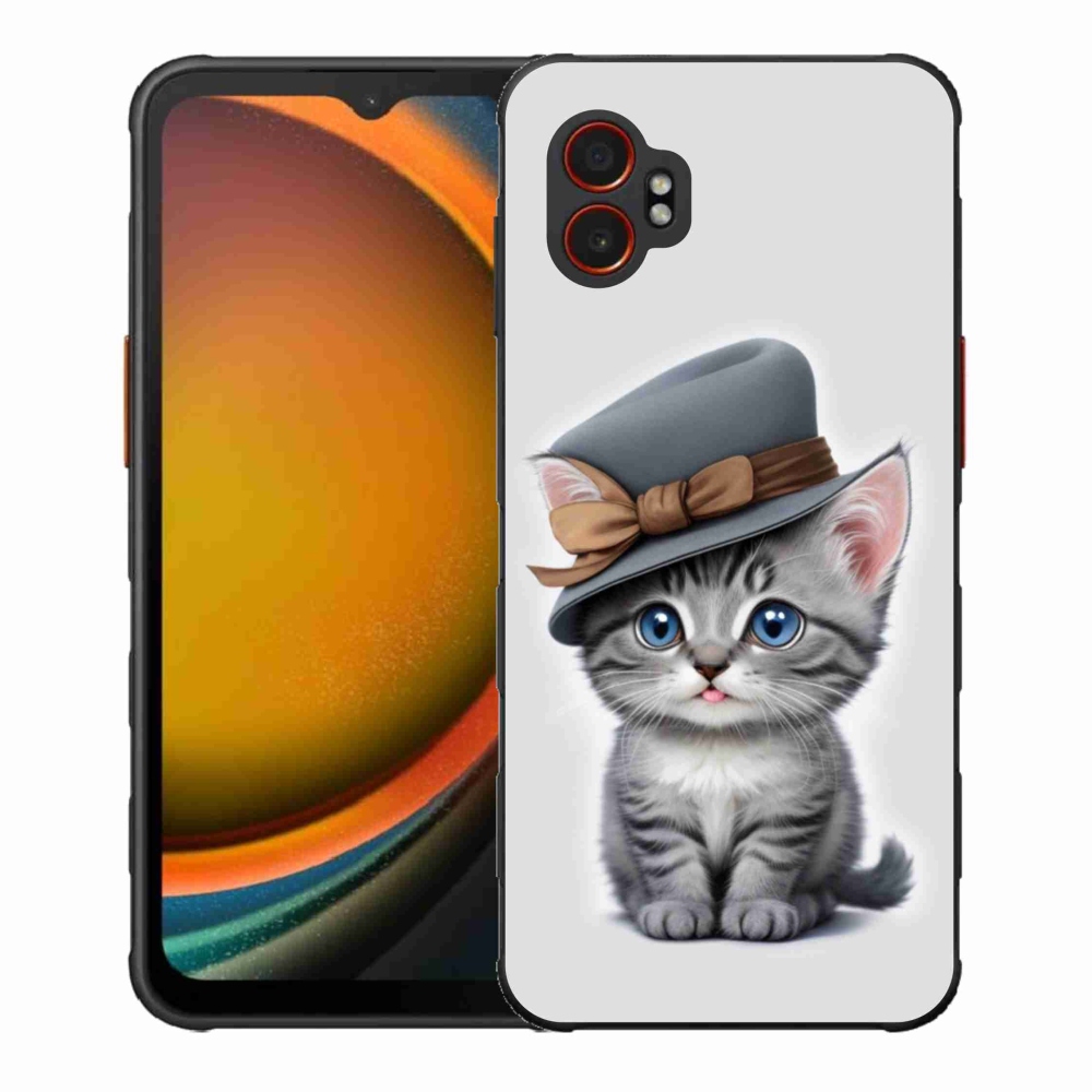 Gelový kryt mmCase na Samsung Galaxy Xcover 7 Pro - kotě s kloboukem