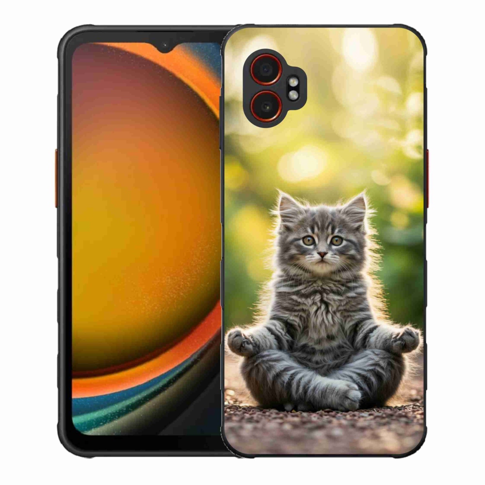 Gelový kryt mmCase na Samsung Galaxy Xcover 7 Pro - meditující kotě