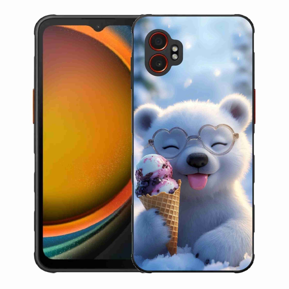 Gelový kryt mmCase na Samsung Galaxy Xcover 7 Pro - medvídek se zmrzlinou