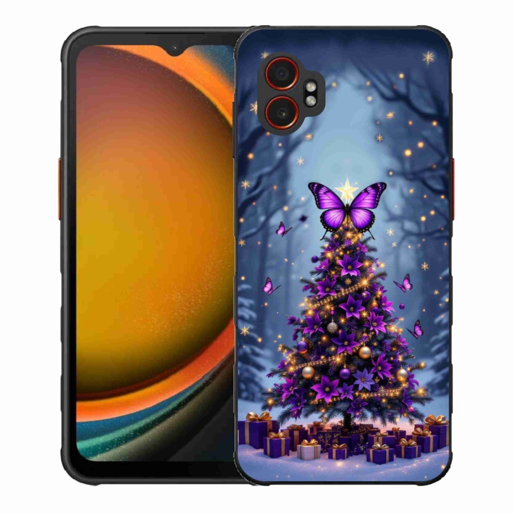 Gelový kryt mmCase na Samsung Galaxy Xcover 7 Pro - motýlí vánoční stromek