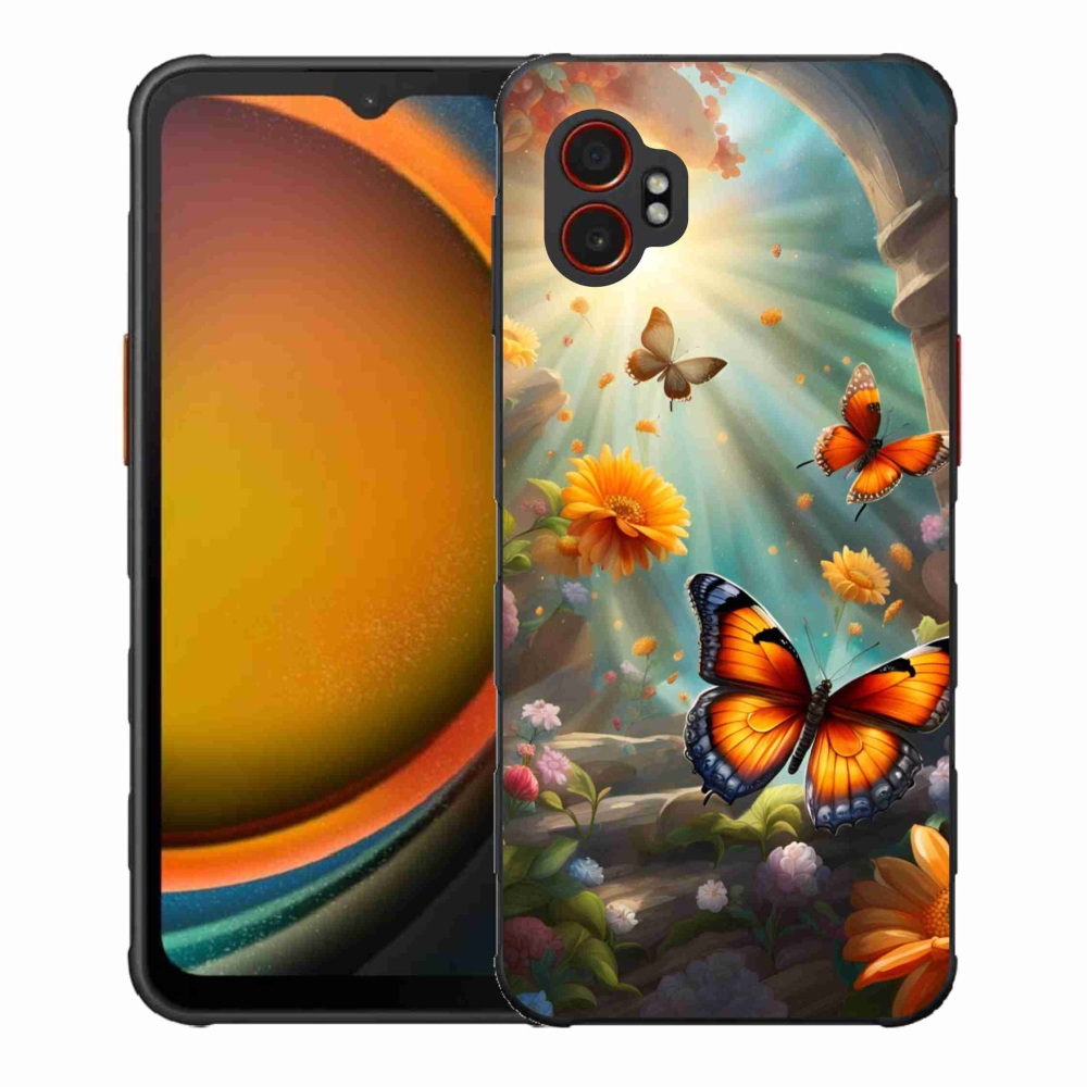 Gelový kryt mmCase na Samsung Galaxy Xcover 7 Pro - motýlí zahrada 2