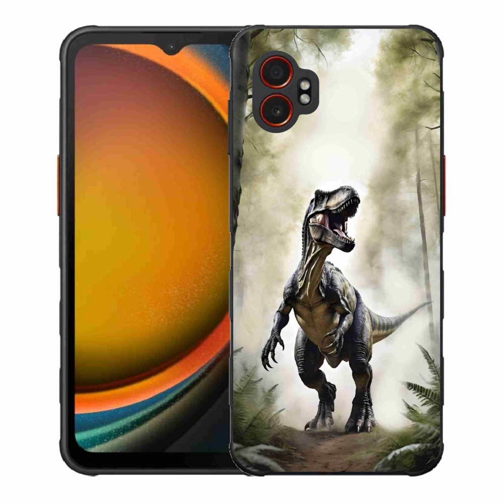 Gelový kryt mmCase na Samsung Galaxy Xcover 7 Pro - naštvaný T-Rex