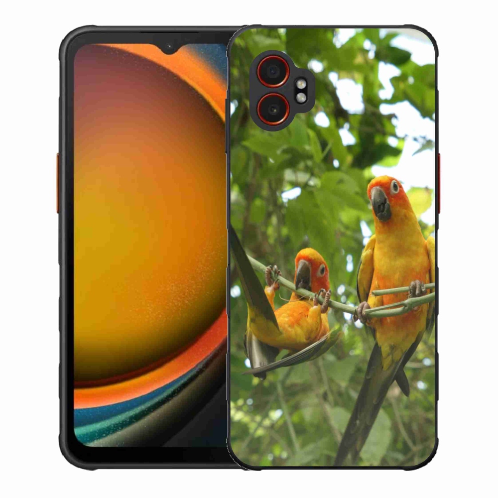 Gelový kryt mmCase na Samsung Galaxy Xcover 7 Pro - papoušci aratingy