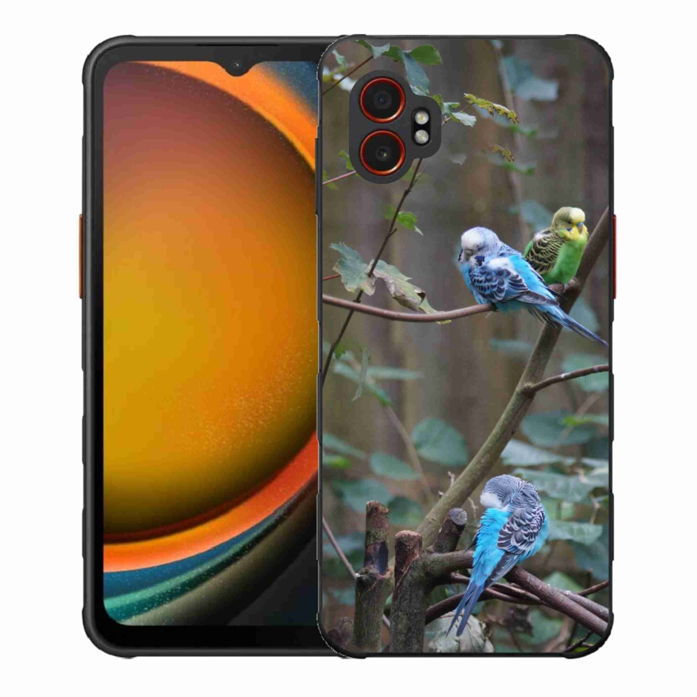 Gelový kryt mmCase na Samsung Galaxy Xcover 7 Pro - papoušci na větvi