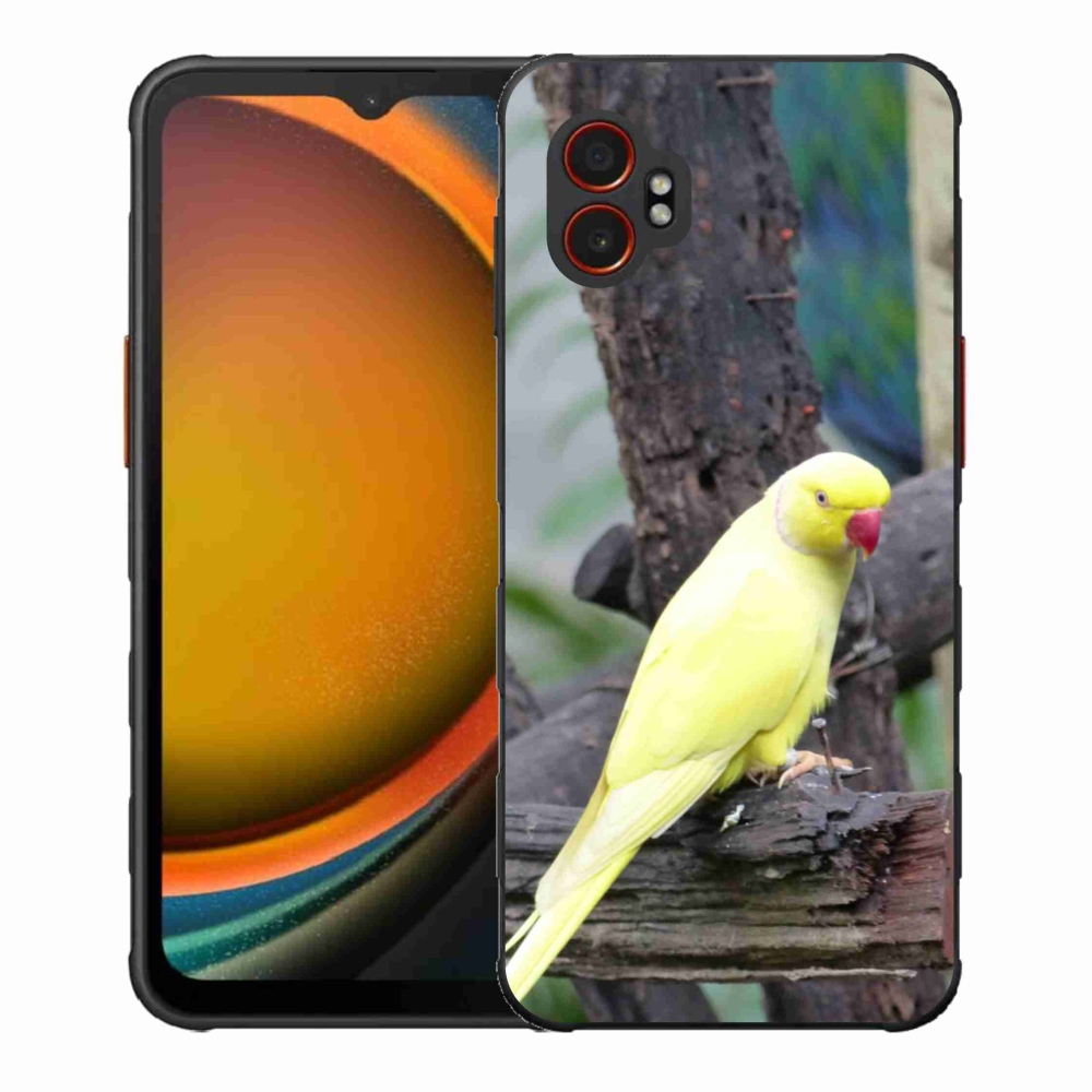 Gelový kryt mmCase na Samsung Galaxy Xcover 7 Pro - papoušek alexandr žlutý