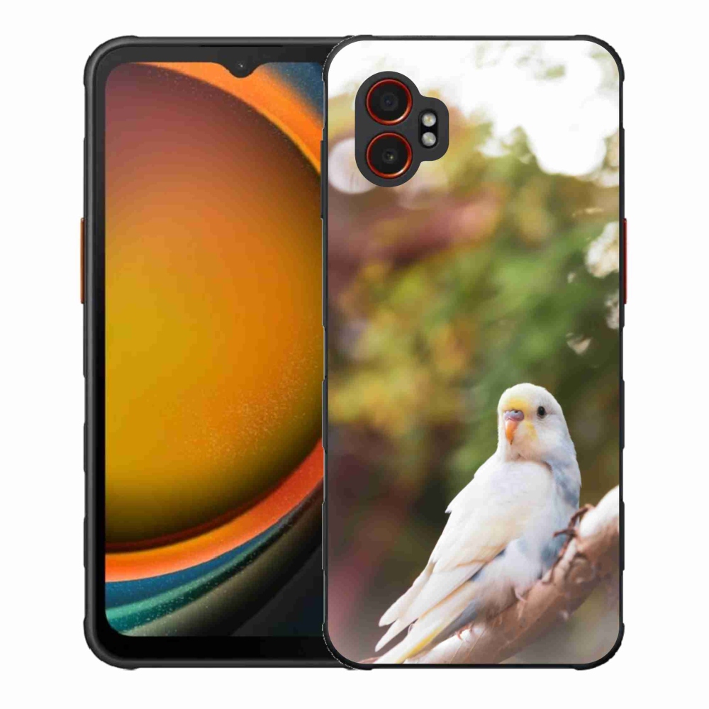 Gelový kryt mmCase na Samsung Galaxy Xcover 7 Pro - papoušek andulka bílá