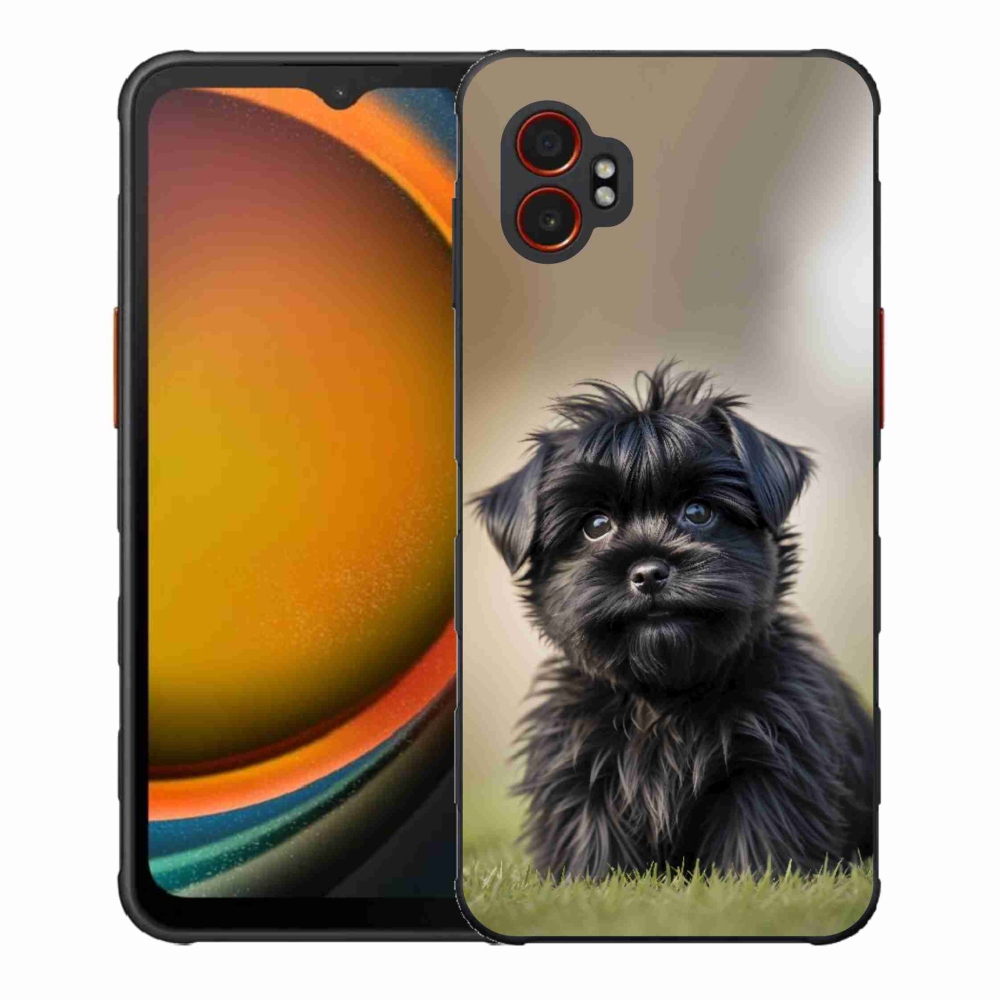 Gelový kryt mmCase na Samsung Galaxy Xcover 7 Pro - roztomilý černý pejsek