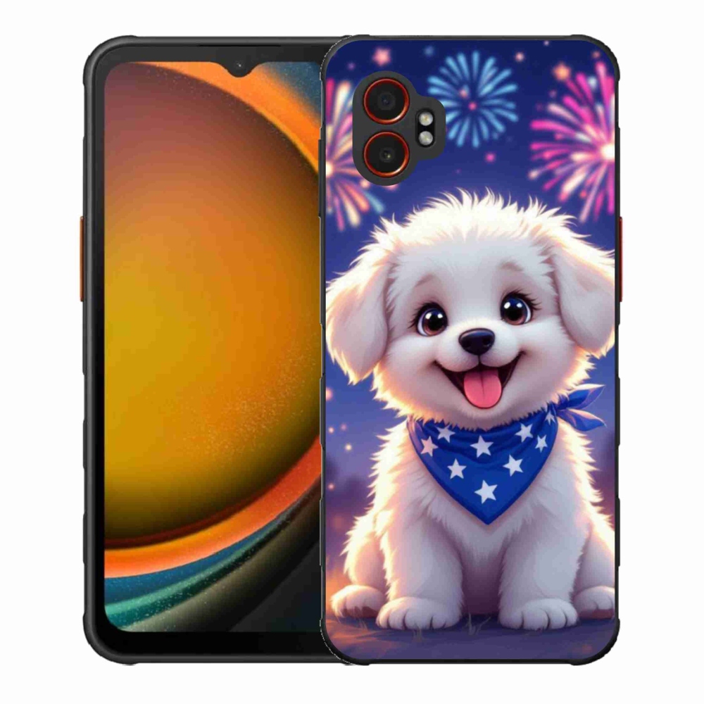 Gelový kryt mmCase na Samsung Galaxy Xcover 7 Pro - slavnostní štěně