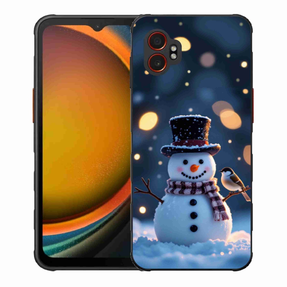Gelový kryt mmCase na Samsung Galaxy Xcover 7 Pro - vánoční sněhulák