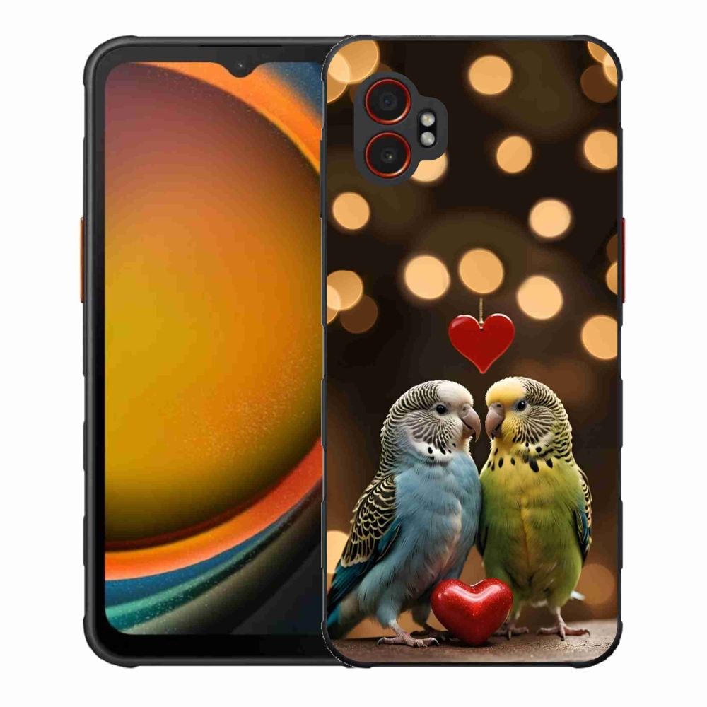 Gelový kryt mmCase na Samsung Galaxy Xcover 7 Pro - zamilovaní papoušci
