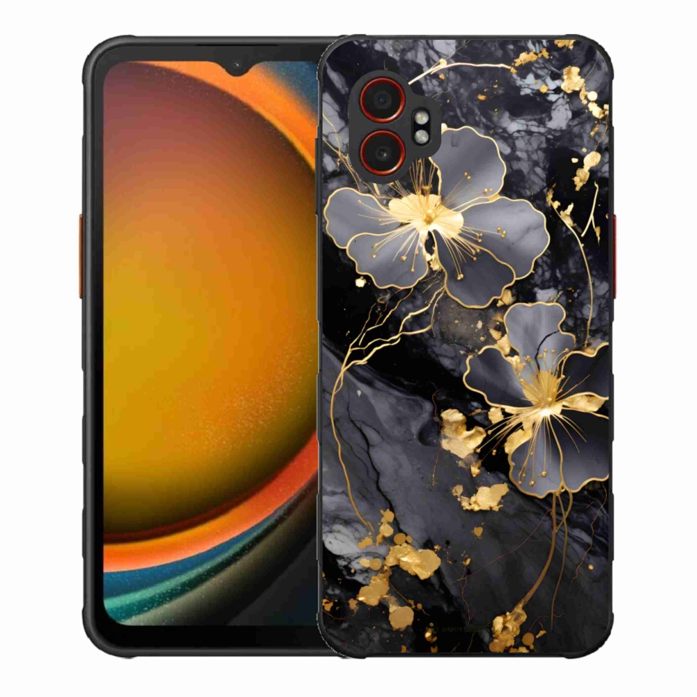 Gelový kryt mmCase na Samsung Galaxy Xcover 7 Pro - zlaté květy