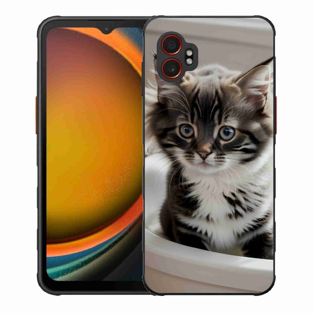 Gelový kryt mmCase na Samsung Galaxy Xcover 7 Pro - zvědavé kotě