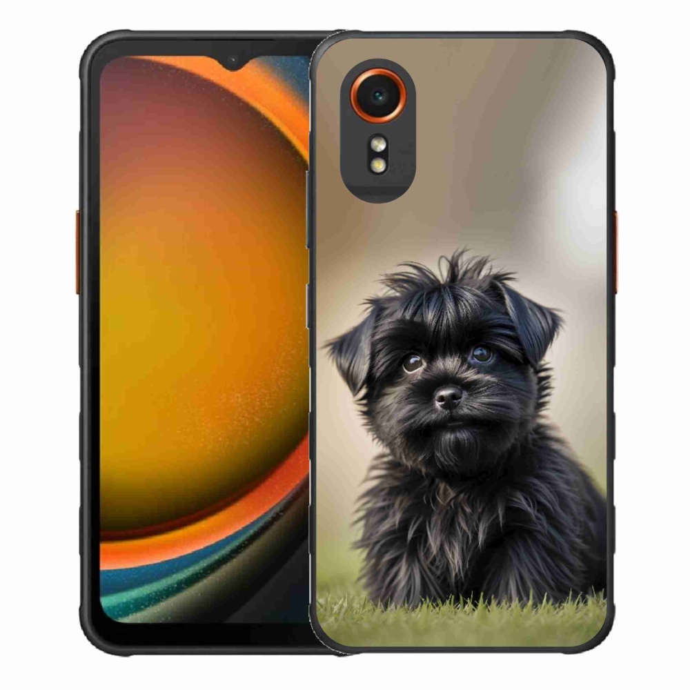 Gelový kryt mmCase na Samsung Galaxy Xcover 7 - roztomilý černý pejsek