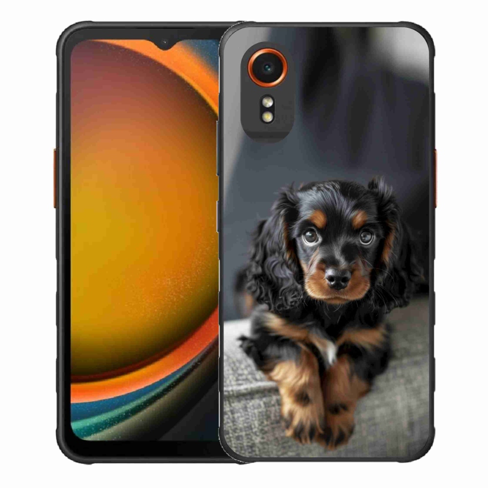 Gelový kryt mmCase na Samsung Galaxy Xcover 7 - roztomilý dlouhosrstý jezevčík