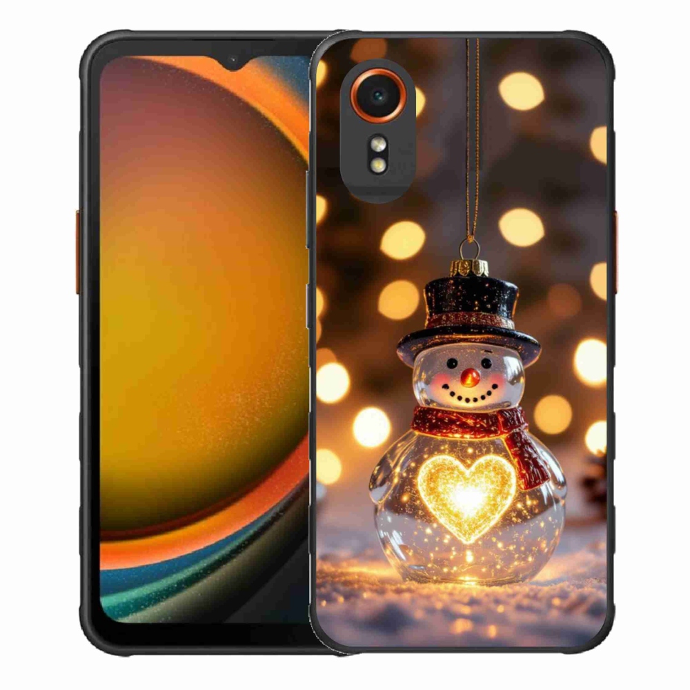 Gelový kryt mmCase na Samsung Galaxy Xcover 7 - svítící vánoční sněhulák