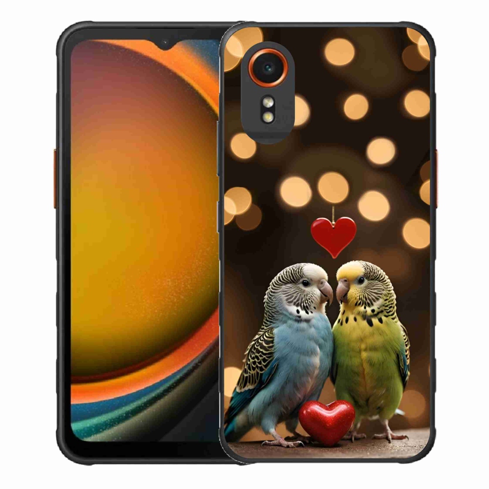 Gelový kryt mmCase na Samsung Galaxy Xcover 7 - zamilovaní papoušci