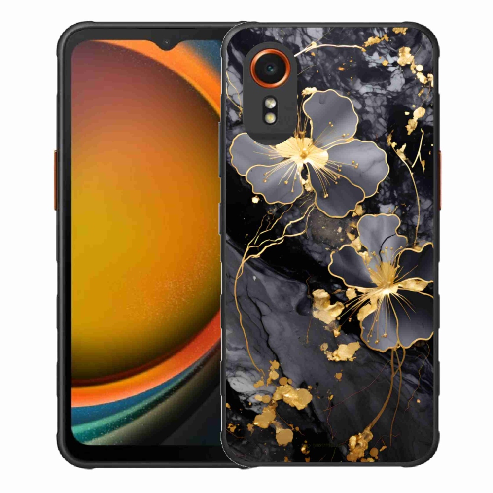 Gelový kryt mmCase na Samsung Galaxy Xcover 7 - zlaté květy